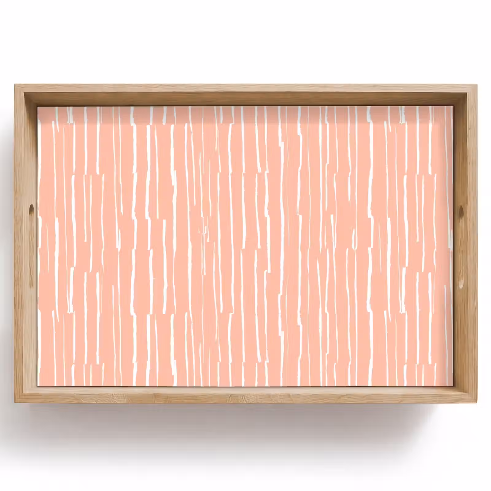 Dienblad - Zalmroze - Strepen - Handgetekend - Patroon — 1