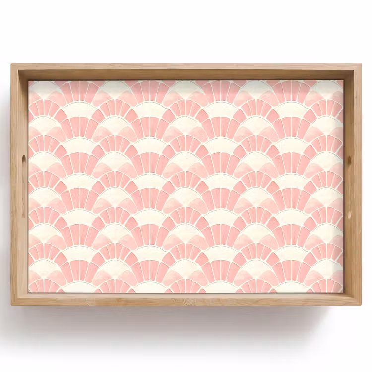 Dienblad - Roze - Waaiers - Mozaïek - Patroon — 1