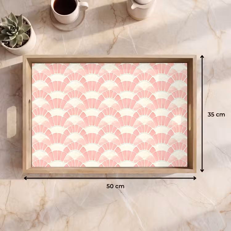 Dienblad - Roze - Waaiers - Mozaïek - Patroon — 9