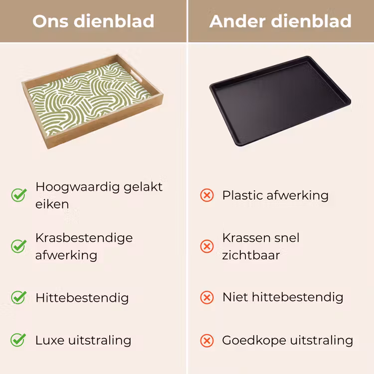 Dienblad - Saliegroen - Abstract - Bogen - Handgetekend - Patroon — 3