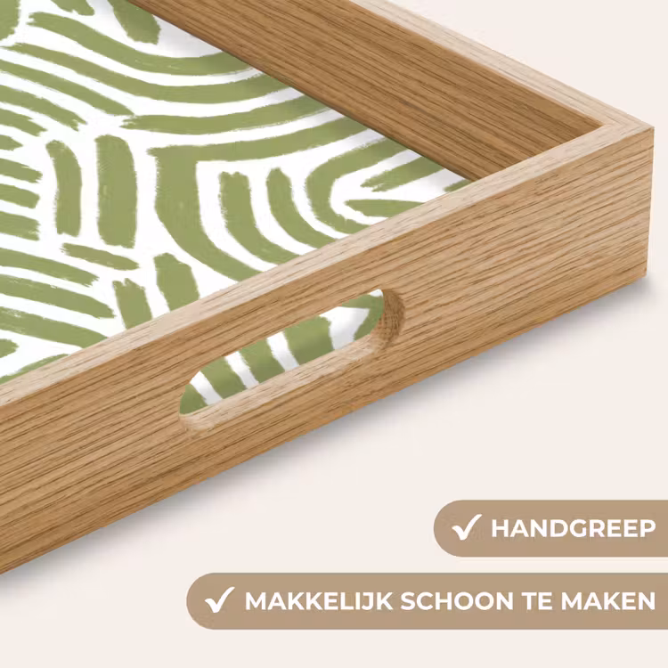 Dienblad - Saliegroen - Abstract - Bogen - Handgetekend - Patroon — 5