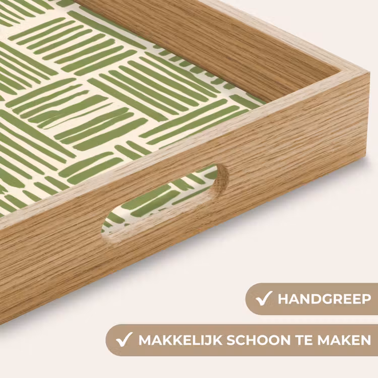 Dienblad - Saliegroen - Blokken - Handgetekend - Patroon — 5