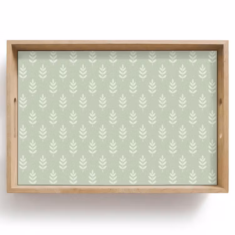 Dienblad - Saliegroen - Botanisch - Takjes - Minimalistisch - Patroon — 1