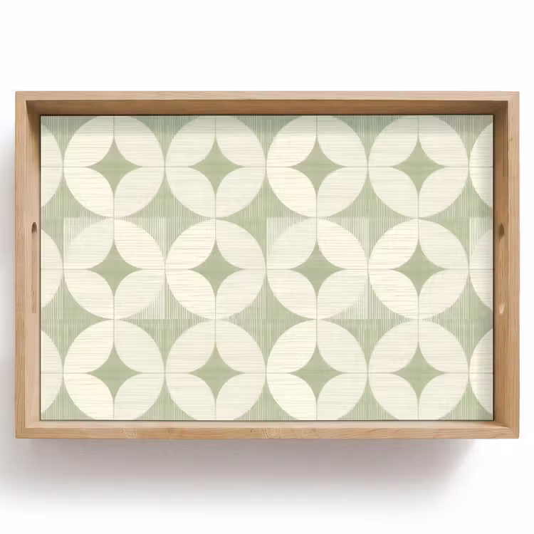 Dienblad - Saliegroen - Geometrisch - Retro - Mid-Century - Patroon — 1