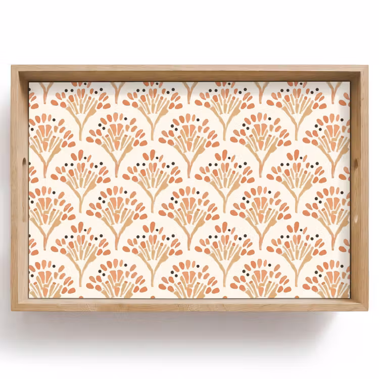 Dienblad - Terracotta - Waaiers - Schilderachtig - Patroon — 1