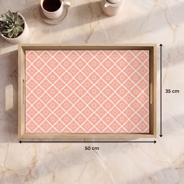 Dienblad - Zalmroze - Geometrisch - Elegant - Patroon — 9