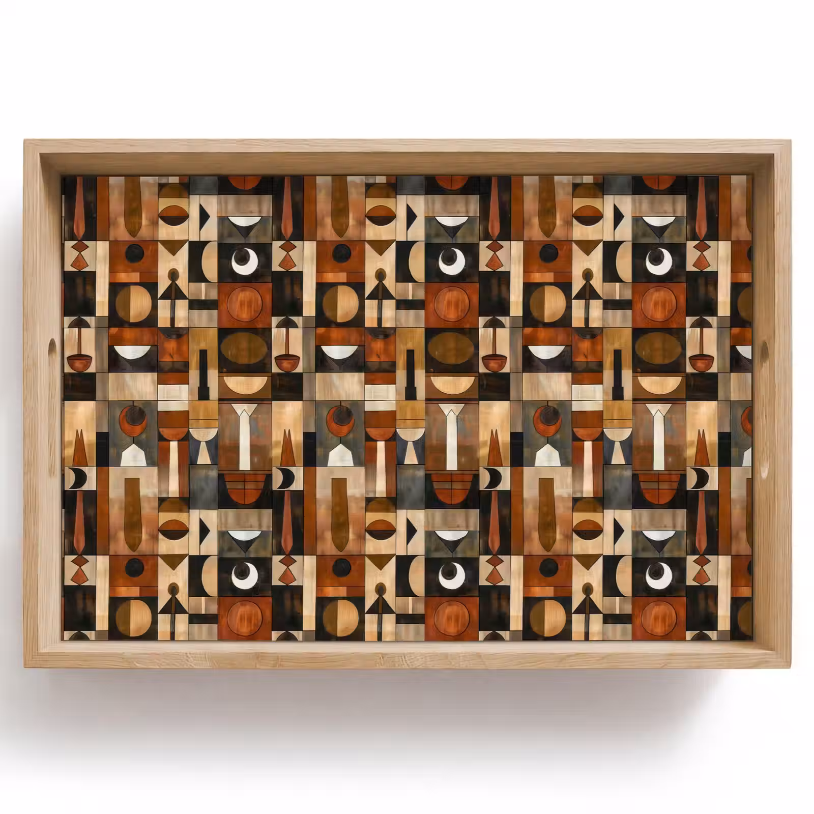 Dienblad - Terracotta - Geometrisch - Mid-Century - Patroon — 1