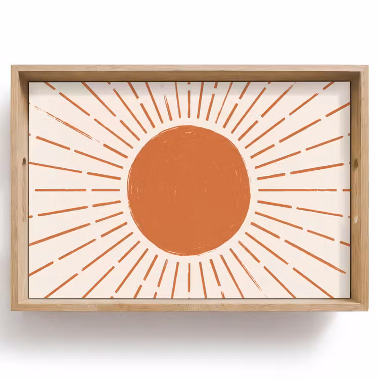 Dienblad - Zon - Stralen - Abstract - Terracotta - Modern — 1