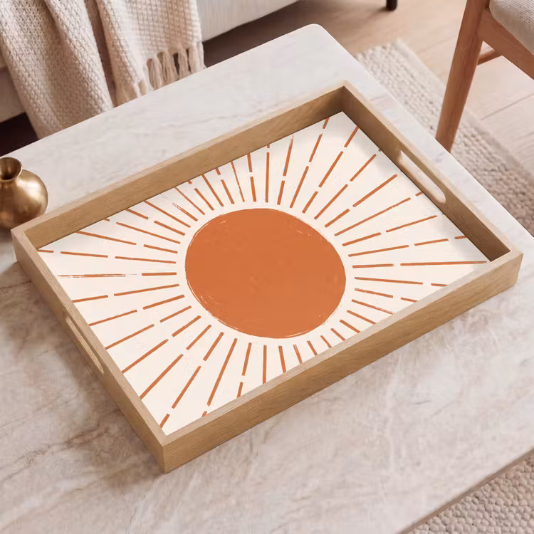 Dienblad - Zon - Stralen - Abstract - Terracotta - Modern — 2