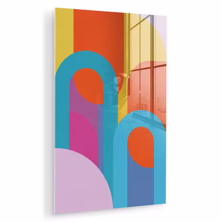 Glas schilderij - Abstract - Geometrie - Kleurrijk - Modern - Kunst — 1