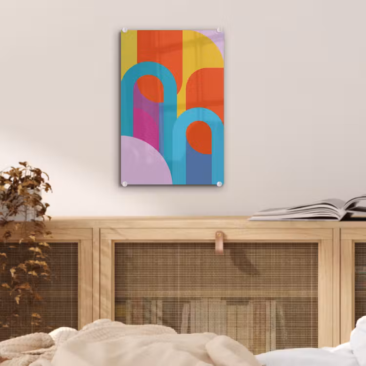 Glas schilderij - Abstract - Geometrie - Kleurrijk - Modern - Kunst — 5