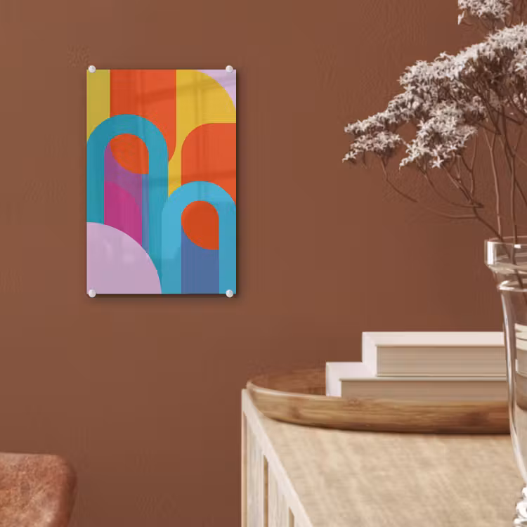 Glas schilderij - Abstract - Geometrie - Kleurrijk - Modern - Kunst — 6
