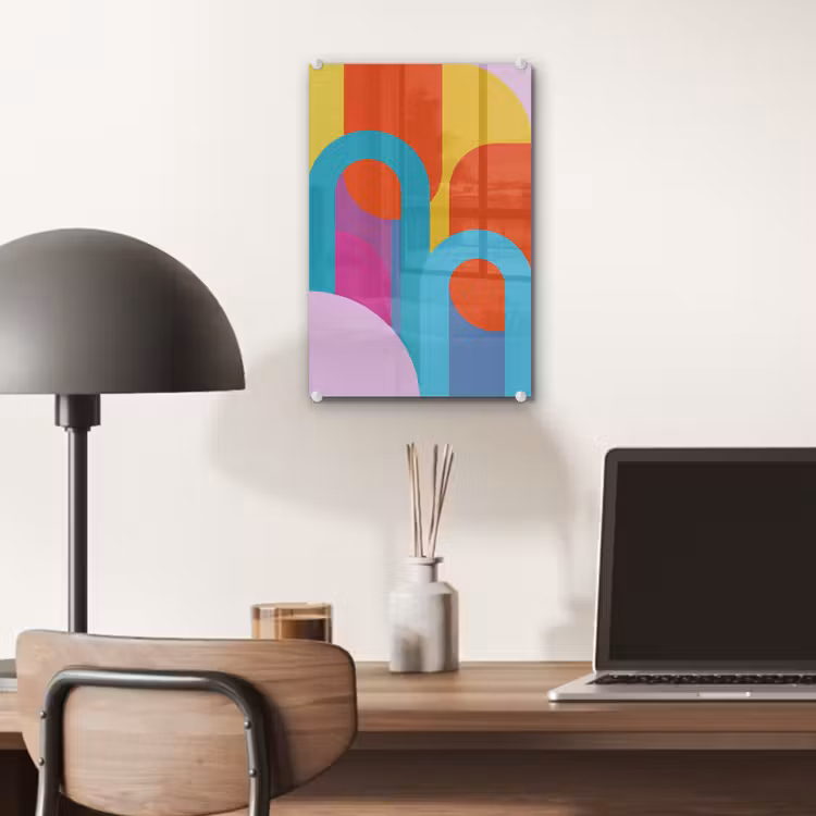 Glas schilderij - Abstract - Geometrie - Kleurrijk - Modern - Kunst — 7