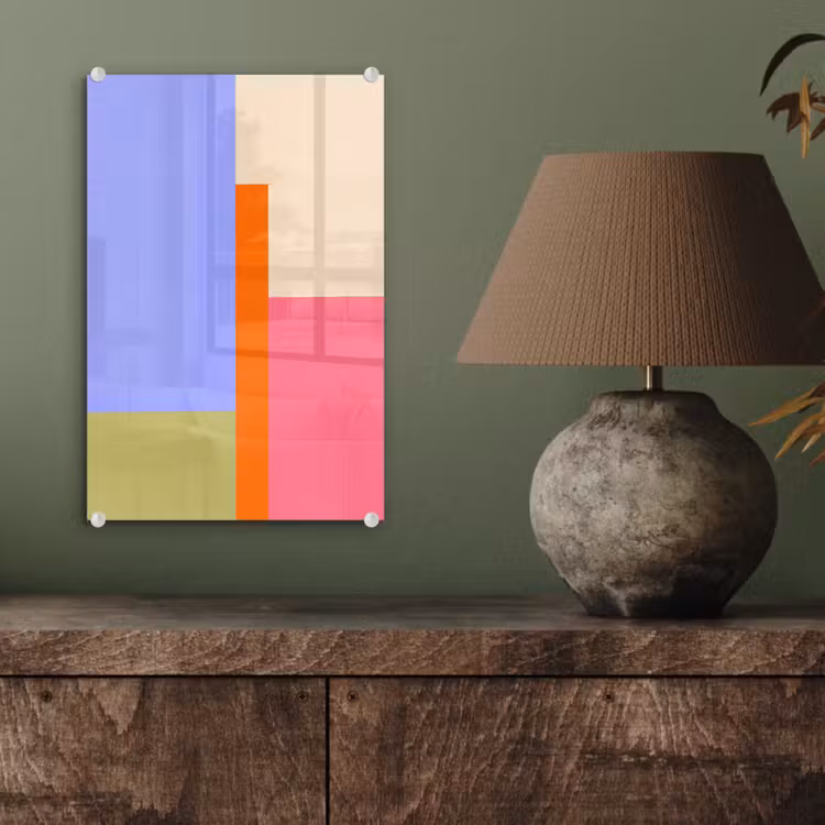 Glas schilderij - Abstract - Geometrie - Kunst - Modern - Kleurrijk — 4