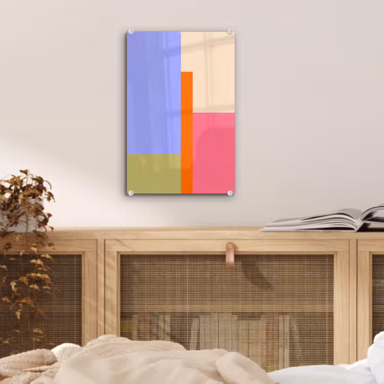 Glas schilderij - Abstract - Geometrie - Kunst - Modern - Kleurrijk — 5