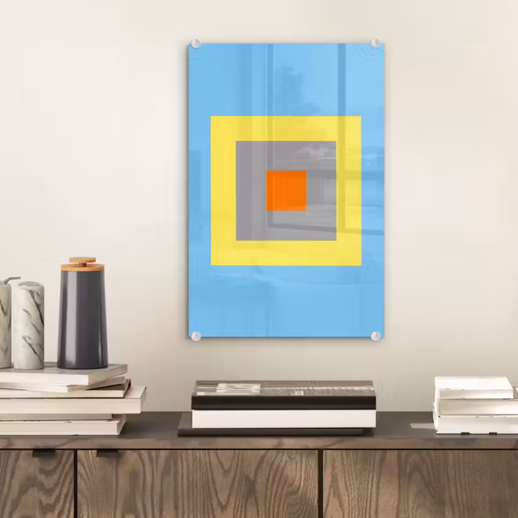 Glas schilderij - Abstract - Geometrisch - Kleurrijk - Modern - Vormen — 2