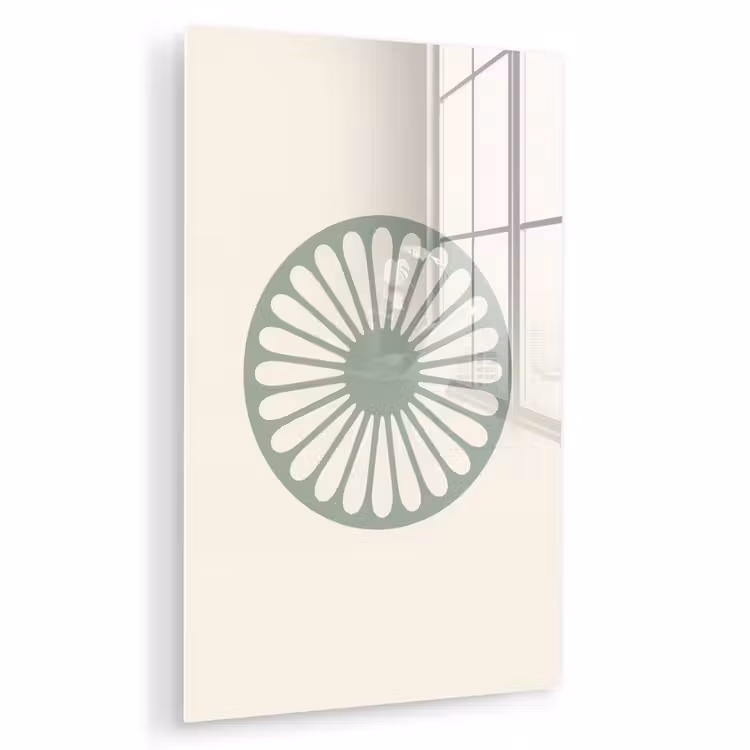 Glas schilderij - Abstract - Patroon - Radiaal - Modern - Groen — 1