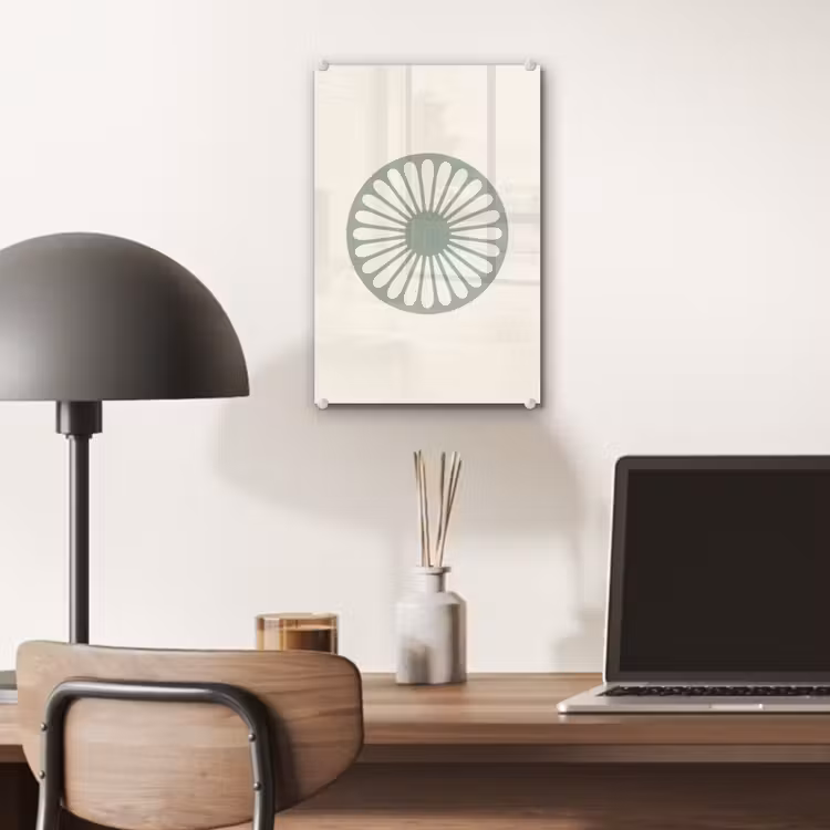 Glas schilderij - Abstract - Patroon - Radiaal - Modern - Groen — 7