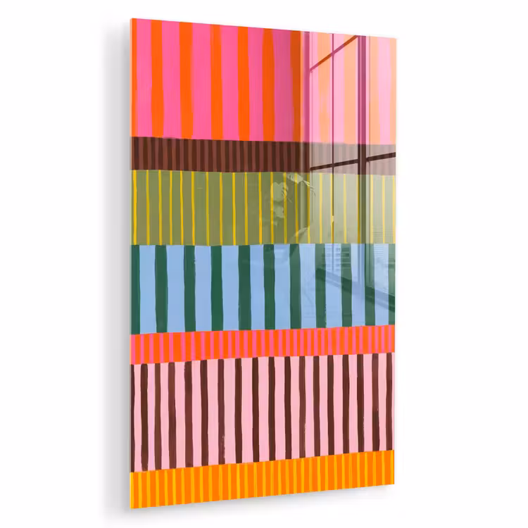 Glas schilderij - Abstract - Strepen - Modern - Kleurrijk - Kunst — 1