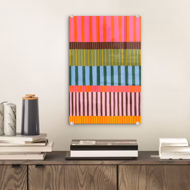 Glas schilderij - Abstract - Strepen - Modern - Kleurrijk - Kunst — 2