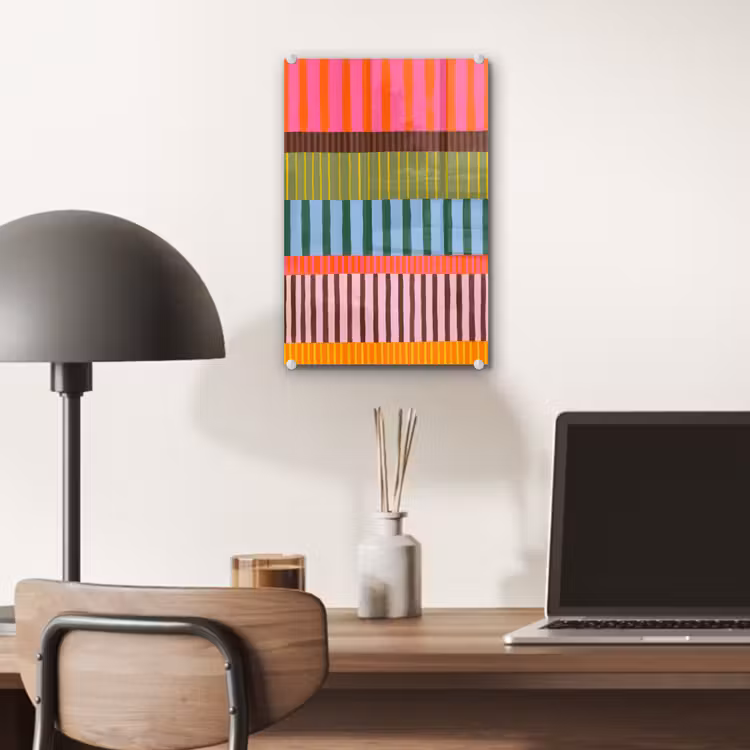Glas schilderij - Abstract - Strepen - Modern - Kleurrijk - Kunst — 7