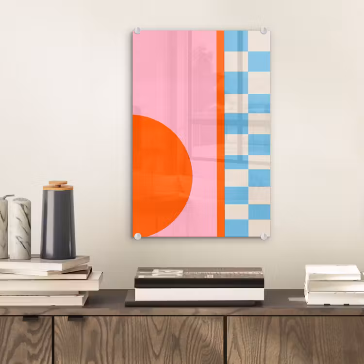 Glas schilderij - Abstract - Vormen - Geometrisch - Modern - Kleurrijk — 2