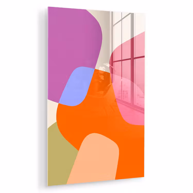 Glas schilderij - Abstract - Vormen - Modern - Kleurrijk — 1