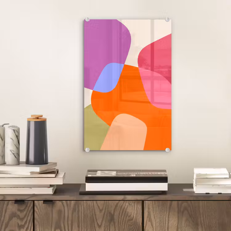 Glas schilderij - Abstract - Vormen - Modern - Kleurrijk — 2