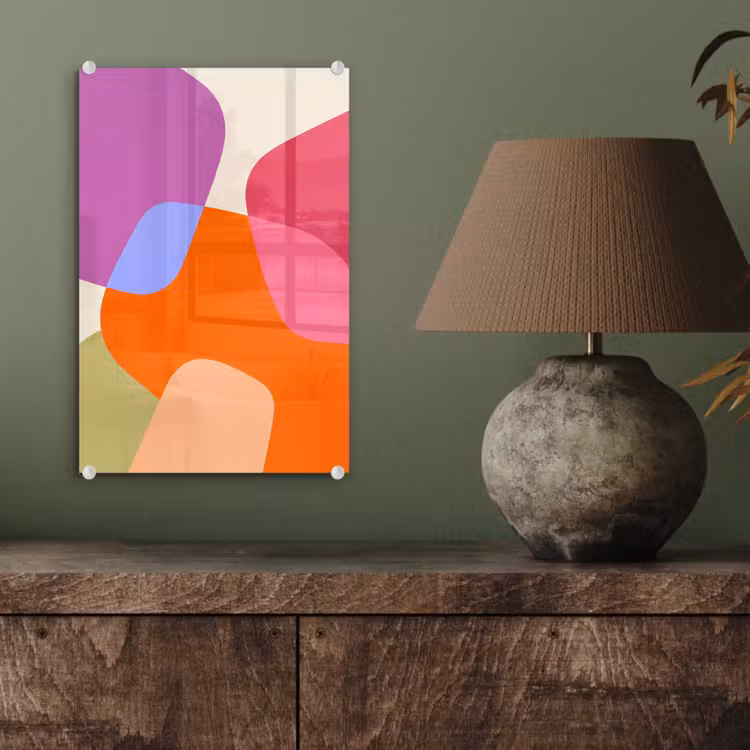 Glas schilderij - Abstract - Vormen - Modern - Kleurrijk — 4