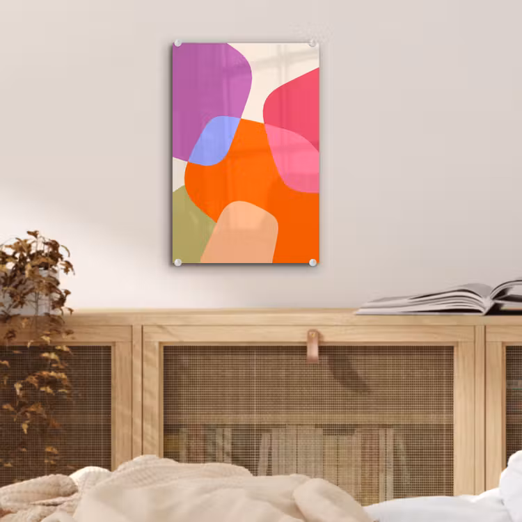 Glas schilderij - Abstract - Vormen - Modern - Kleurrijk — 5