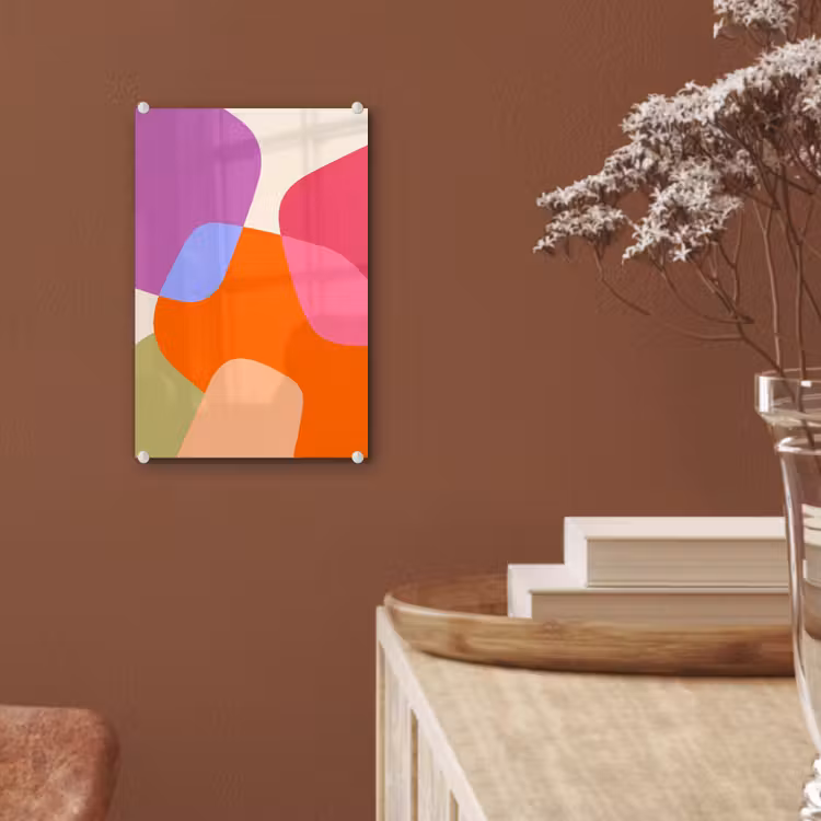 Glas schilderij - Abstract - Vormen - Modern - Kleurrijk — 6
