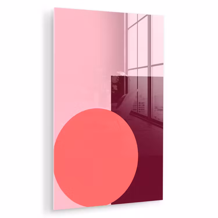 Glas schilderij - Abstract - Vormen - Roze - Modern - Design — 1