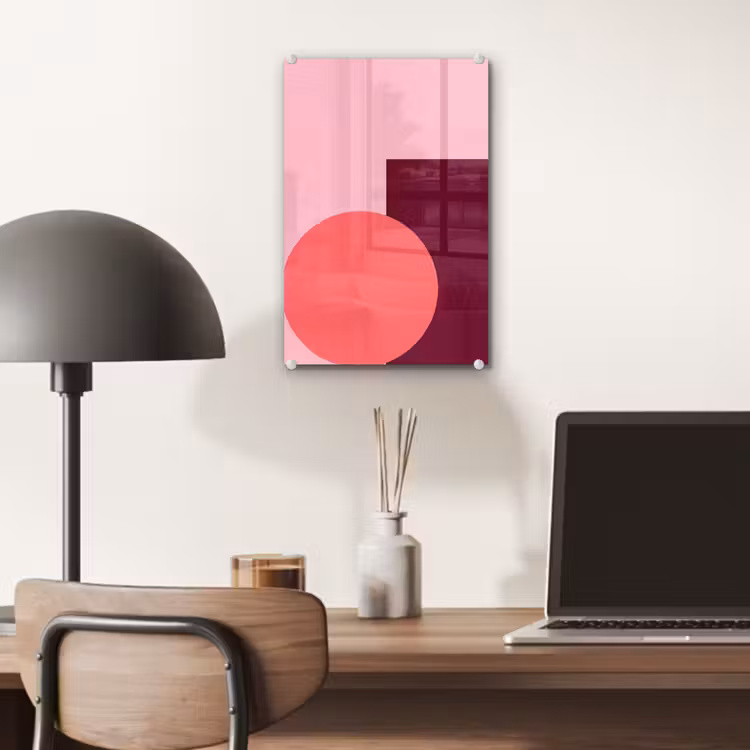 Glas schilderij - Abstract - Vormen - Roze - Modern - Design — 7