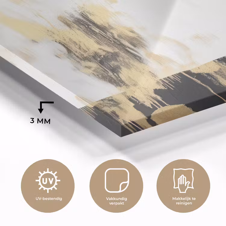 Glas schilderij - Panter - Zwart - Abstract - Goud — 3