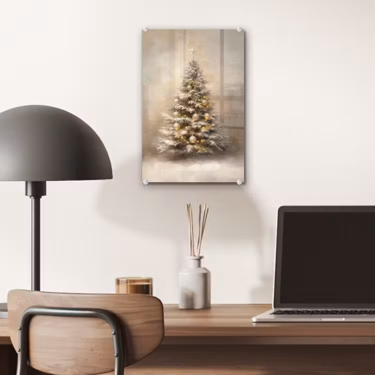 Glas schilderij - Kerst - kerstboom - Sneeuw - Art — 7