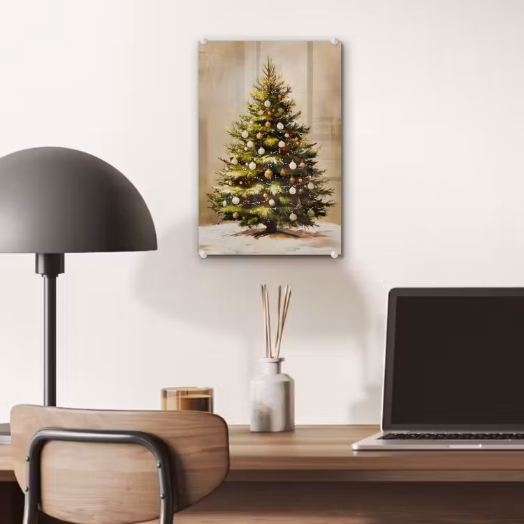 Glas schilderij - Kerst - Sfeer - Groen — 7