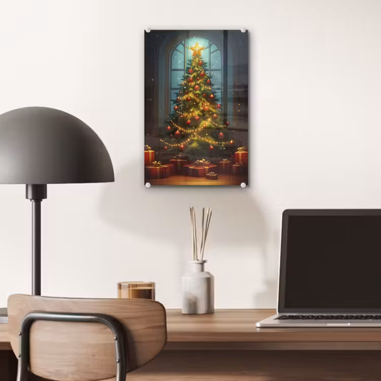 Glas schilderij - Kerstboom - Cadeau - Kerst - Winter — 7