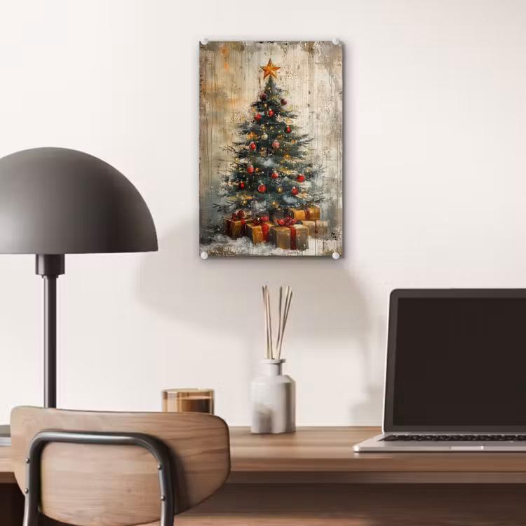 Glas schilderij - Kerstboom - Vintage - Kerst - Cadeau — 7