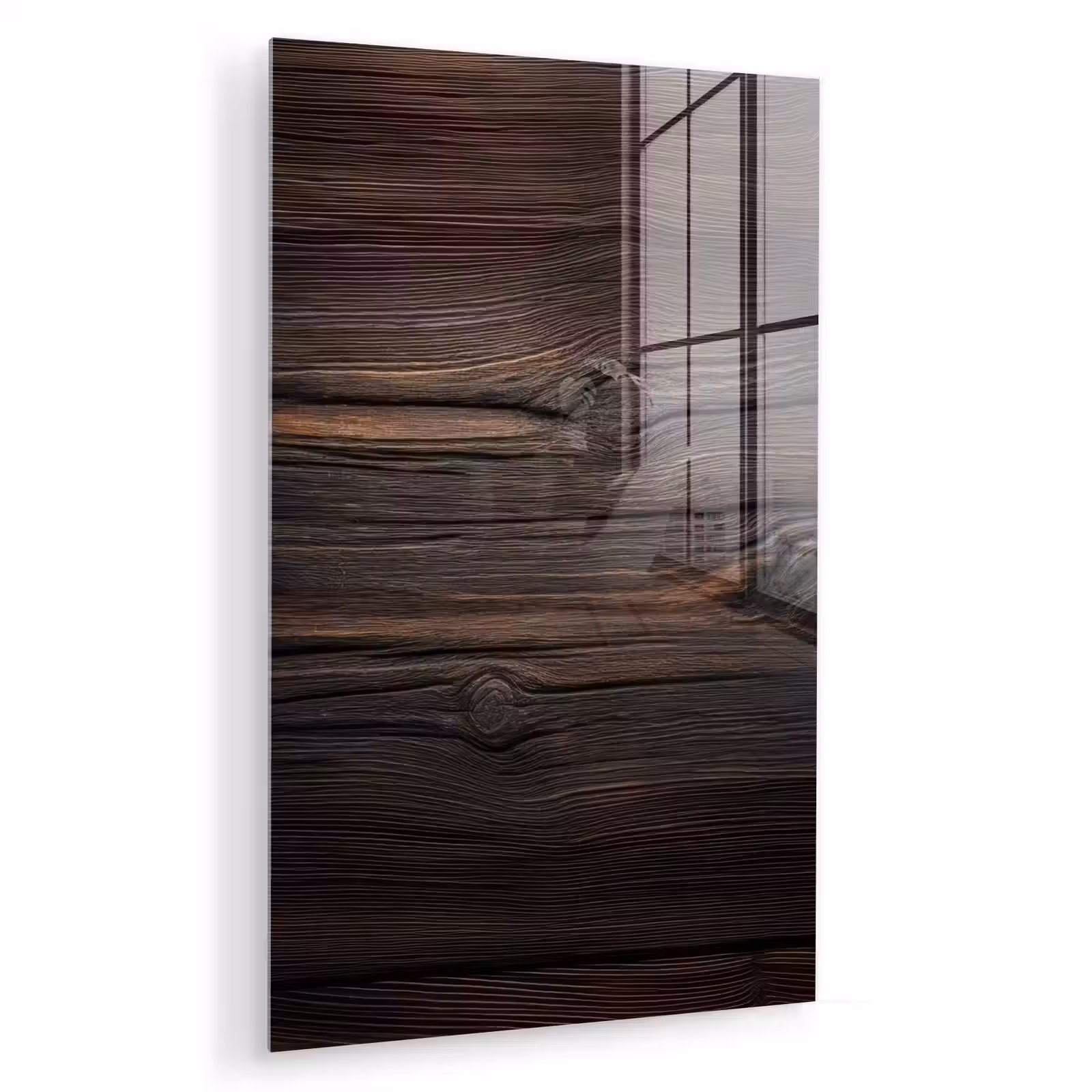 Glas schilderij - Hout - Grillige nerven — 1