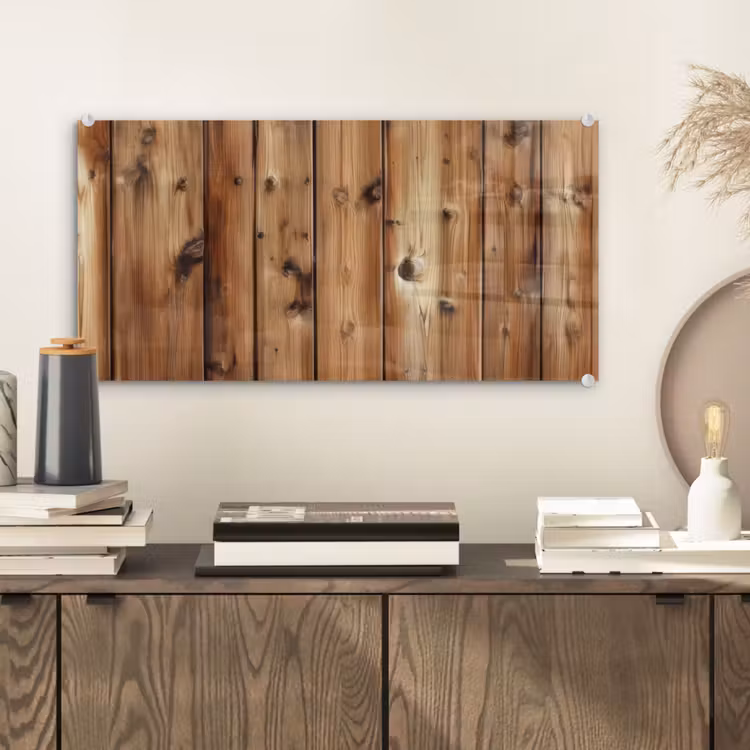 Glas schilderij - Hout - Planken - Bruin — 2