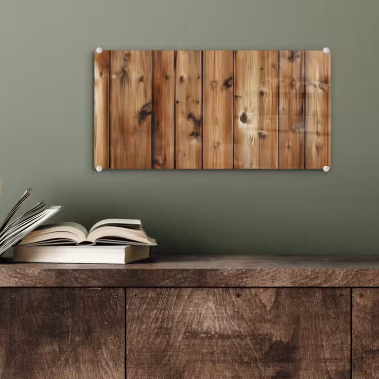 Glas schilderij - Hout - Planken - Bruin — 4