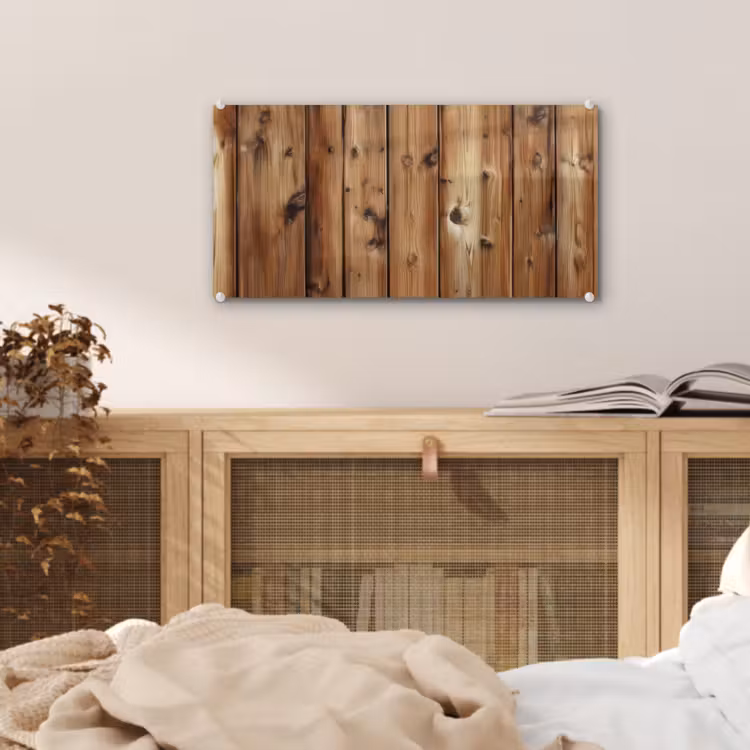 Glas schilderij - Hout - Planken - Bruin — 5