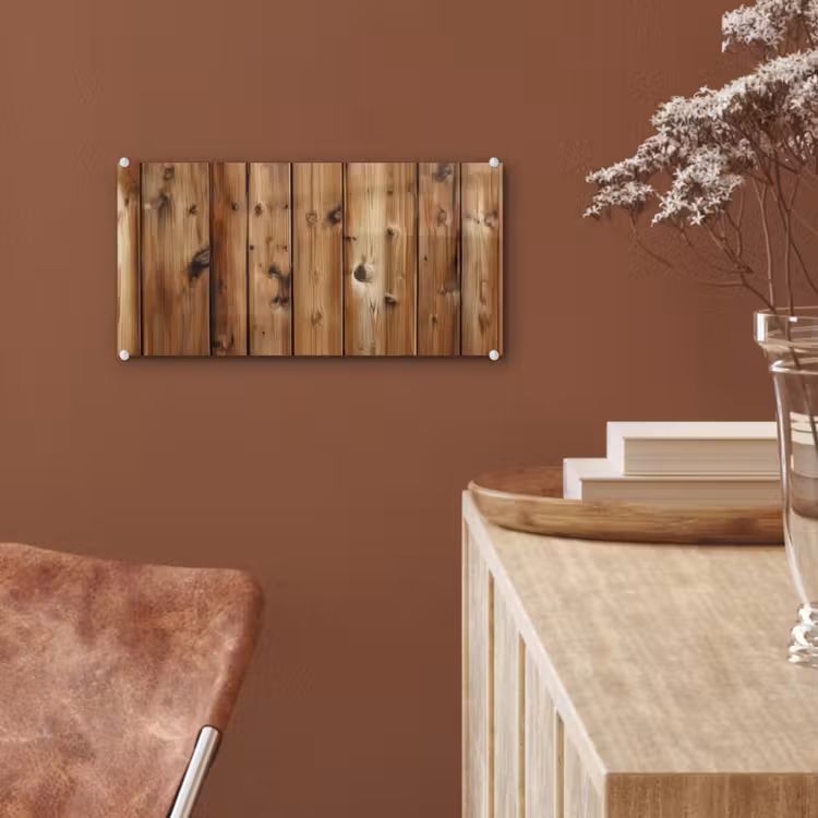 Glas schilderij - Hout - Planken - Bruin — 6