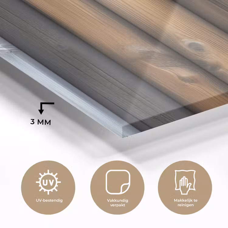 Glas schilderij - Hout - Planken - Gemengd — 3