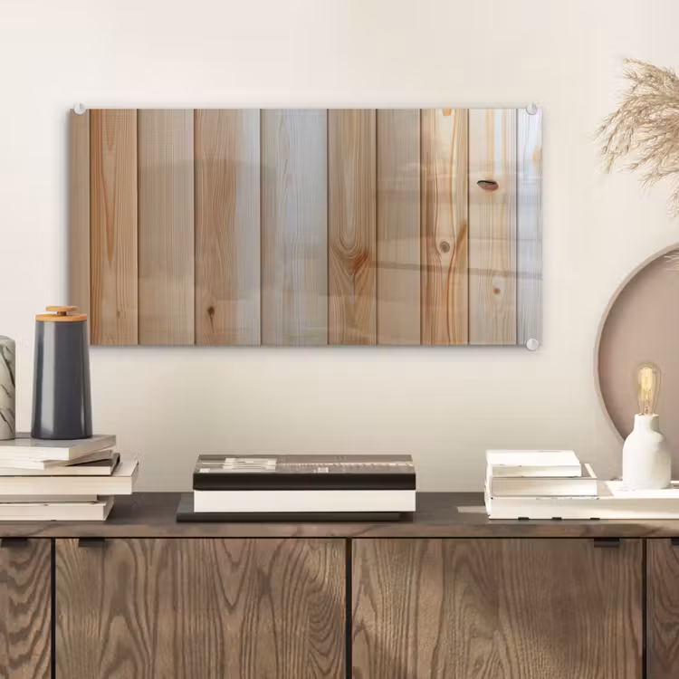 Glas schilderij - Hout - Planken - Licht — 2
