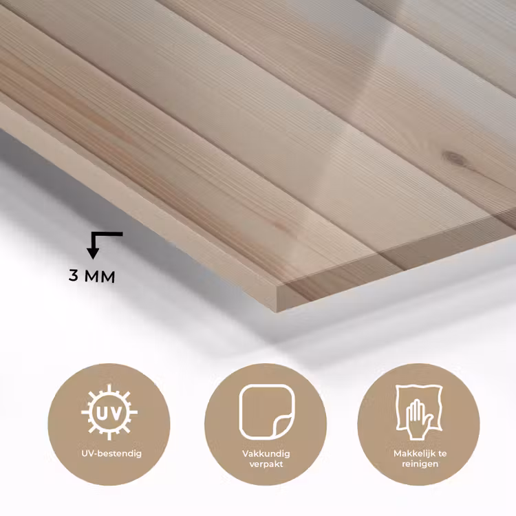 Glas schilderij - Hout - Planken - Licht — 3