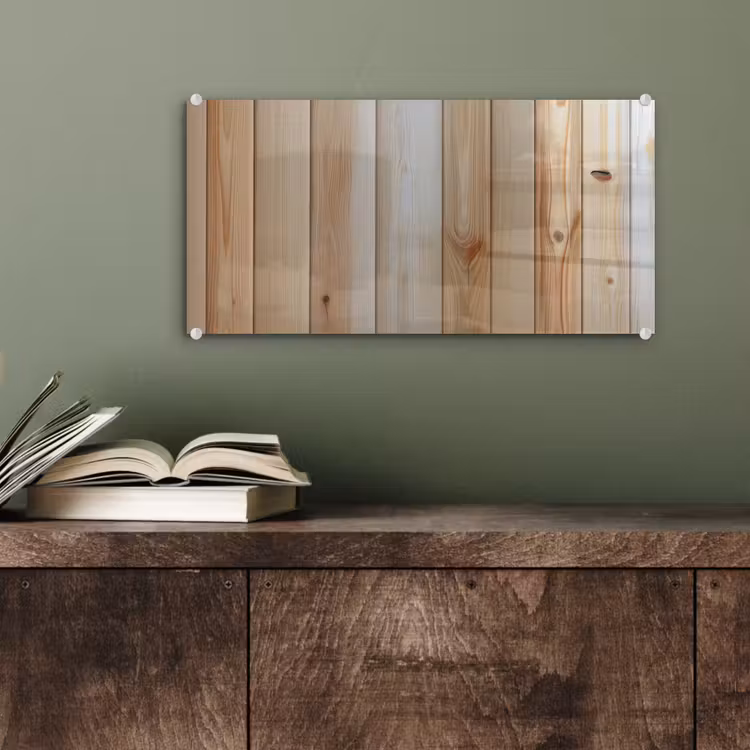 Glas schilderij - Hout - Planken - Licht — 4