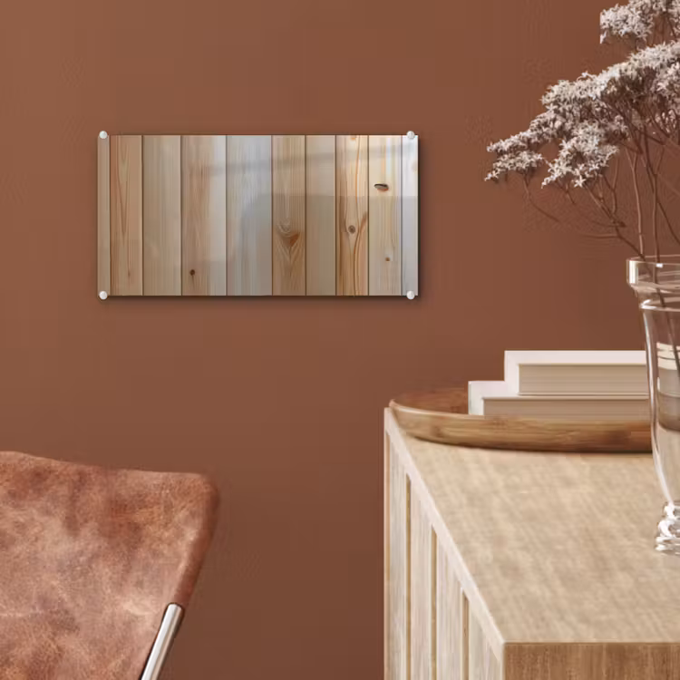 Glas schilderij - Hout - Planken - Licht — 6