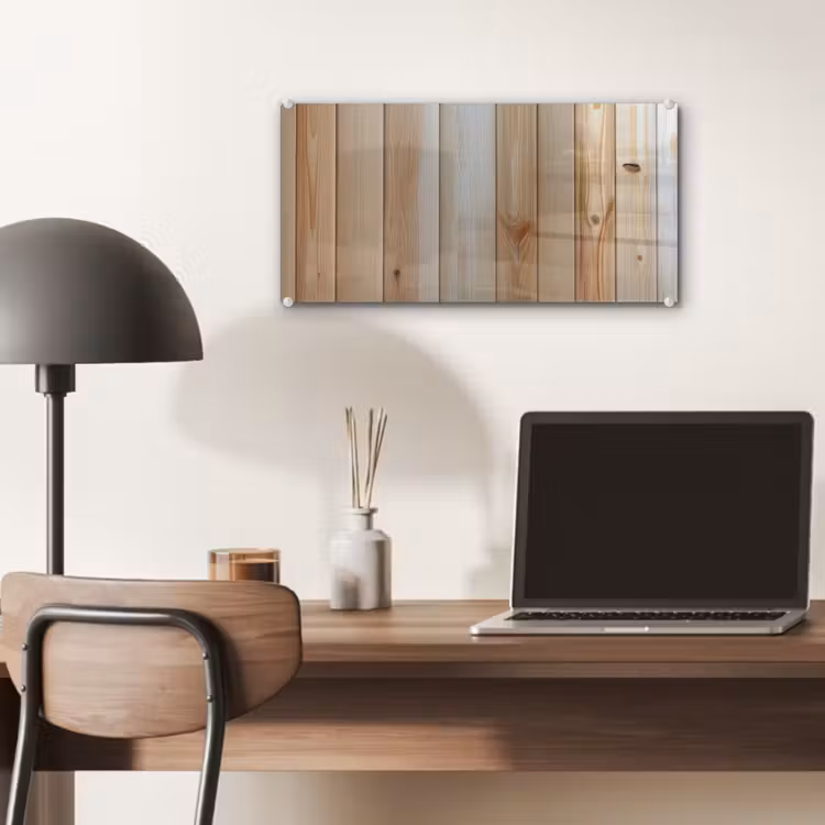Glas schilderij - Hout - Planken - Licht — 7