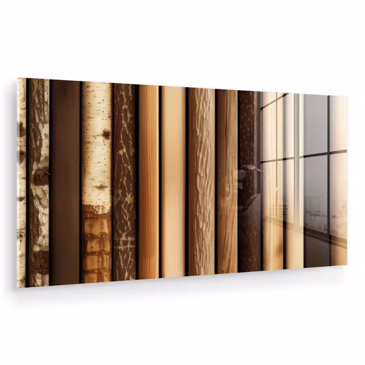 Glas schilderij - Hout - Planken - Natuurlijk — 1